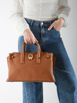 Sac Port� Main M Equestre Cuir Etrier Marron equestre EEQT142M-vue-porte