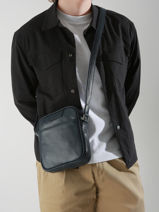 Sac Bandouli�re Flandres Cuir Etrier Bleu flandres EFLA729M-vue-porte