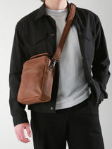 Sac Bandouli�re Spider Cuir Etrier Marron spider ESPI732M-vue-porte