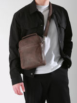 Sac Bandouli�re Spider Cuir Etrier Marron spider ESPI732M-vue-porte