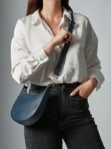 Sac Bandouli�re S Tradition Cuir Etrier Bleu tradition ETRA102S-vue-porte