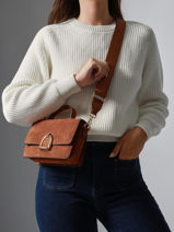 Sac Bandouli�re S Altesse Suede Etrier Marron altesse suede EASU048S-vue-porte